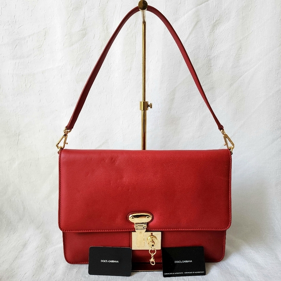 Auth Dolce&Gabbana Miss Linda Red Shoulder/Cluth Bag - Picture 2 of 12